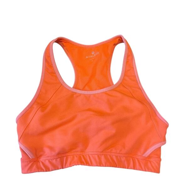 Athleta Orange Racerback Sports Bra Small Mesh Back Workout Gym Activewear - Picture 1 of 7